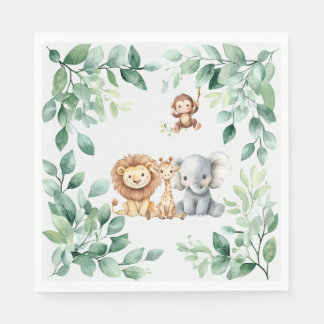 Serviette En Papier Serviettes Wild One | Thème Jungle | Premier Anniv