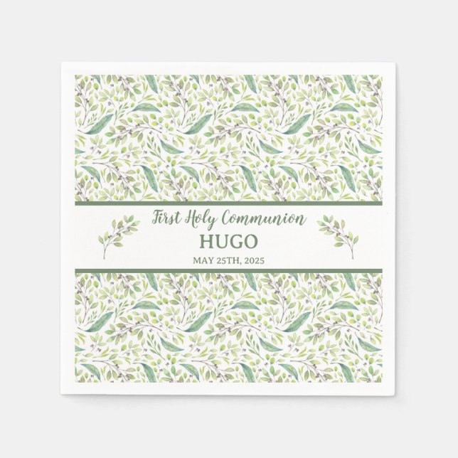 Serviette En Papier Servilletas de papel HUGO Primera Comunión  (Devant)