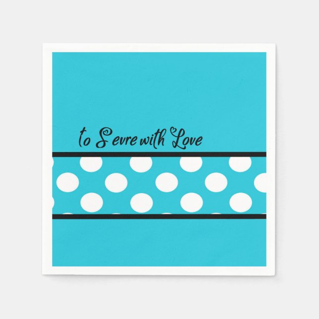Serviette En Papier Servir avec Love Blue Party Papier Napkin (Devant)