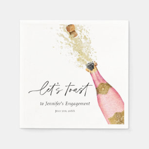 Serviette En Papier Servir des serviettes nuptiales de champagne rose