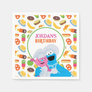 Serviette En Papier Sesame Street Cookie Monster Foodie Camion