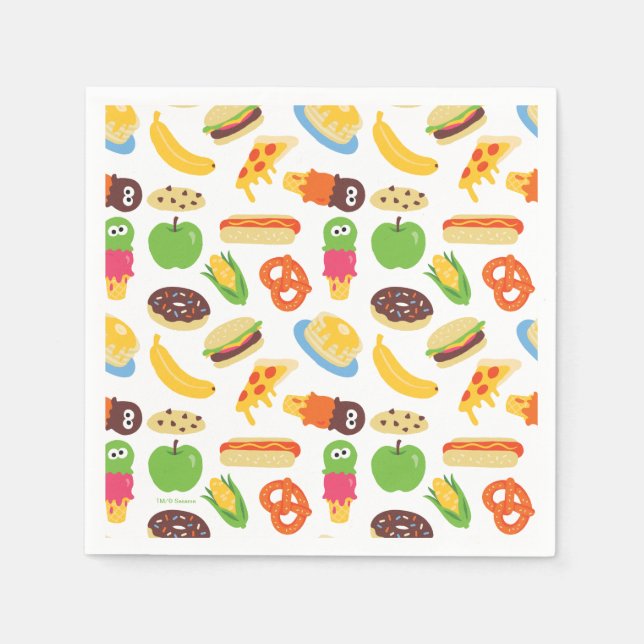 Serviette En Papier Sesame Street Cookie Monster Foodie Camion (Devant)