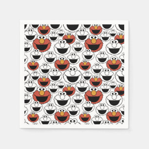 Serviette En Papier Sesame Street   Elmo - Serviettes pour premier ann