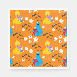 Serviette En Papier Sesame Street Halloween chauves-souris et fantômes