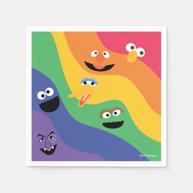 Serviette En Papier Sesame Street Pals Rainbow Paper Napkin (Devant)
