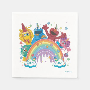 Serviette En Papier Sesame Street Unicorn Arc-en-ciel