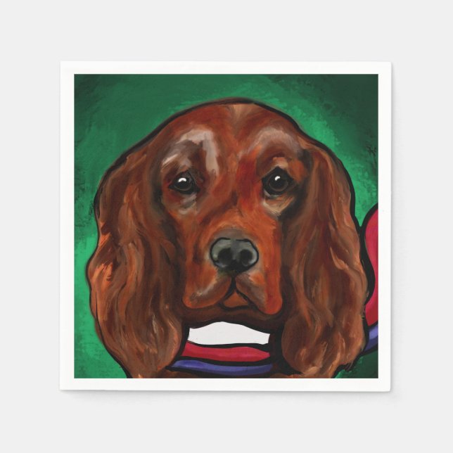 Serviette En Papier Setter rouge irlandais (Devant)