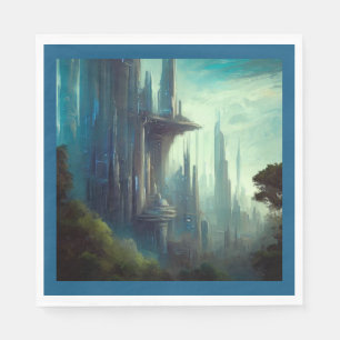 Serviette En Papier SF - Ville sur la planète forestière 3