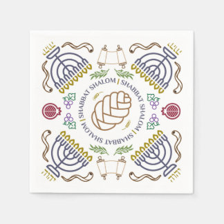 Serviette En Papier Shabbat Shalom Cocktail moderne serviettes