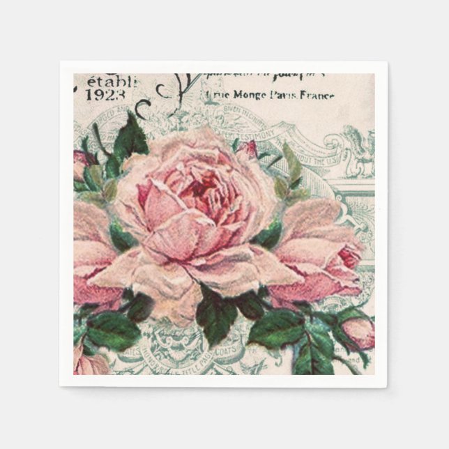 Serviette En Papier shabby chic, découpage, victorien, français chic,  (Devant)