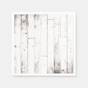 Serviette En Papier Shabby Chic White Wood Rustic Farmhouse Party