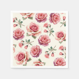 Serviette En Papier Shabby Pink Roses Forever