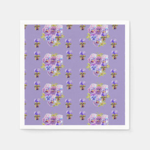 Serviette En Papier Shabby violet Pansy viola Serviette serviettes vio