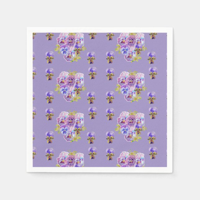 Serviette En Papier Shabby violet Pansy viola Serviette serviettes vio (Devant)