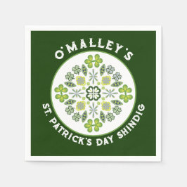Serviette En Papier Shamrock Clover Mandala St. Patrick's Day Party