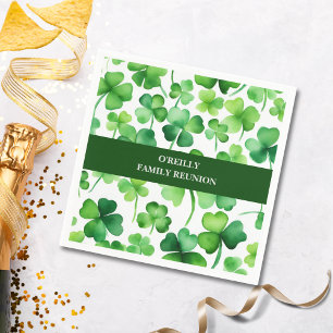 Serviette En Papier Shamrock d'aquarelle du nom de famille irlandais