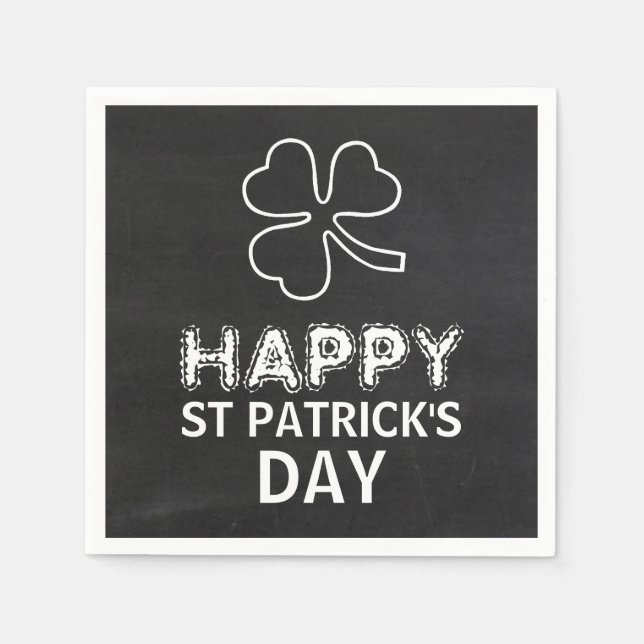 Serviette En Papier Shamrock de tableau, St Patrick's Day Party (Devant)