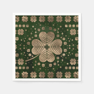 Serviette En Papier Shamrock d'Irlande d'or