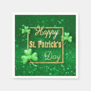 Serviette En Papier Shamrock d'or de la Saint-Patrick