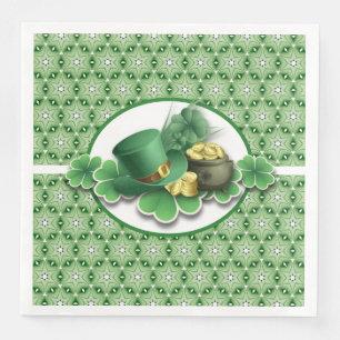 Serviette En Papier Shamrock irlandais