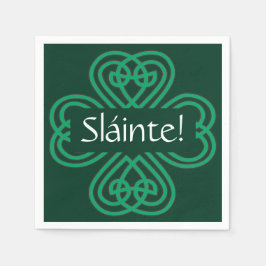 Serviette En Papier Shamrock irlandais de Sláinte Green Celtic Lucky C