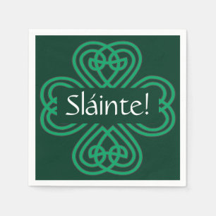 Serviette En Papier Shamrock irlandais de Sláinte Green Celtic Lucky C