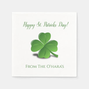Serviette En Papier Shamrock irlandais Happy St. Patrick's Day Napkins