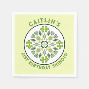 Serviette En Papier Shamrock Mandala fête du 21ème anniversaire