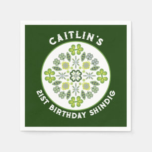 Serviette En Papier Shamrock Mandala fête du 21ème anniversaire
