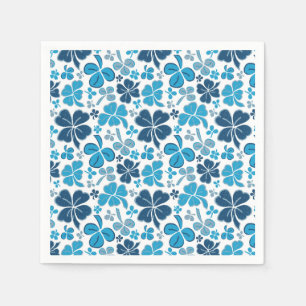 Serviette En Papier Shamrock Motif de trèfle bleu Saint Patrick`s Day