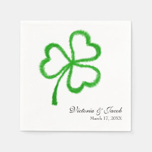 Serviette En Papier Shamrock St. Patricks Green Heart Mariage