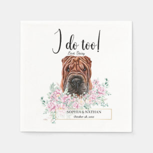 Serviette En Papier Shar Pei Chien Mariage Cocktail Napkins