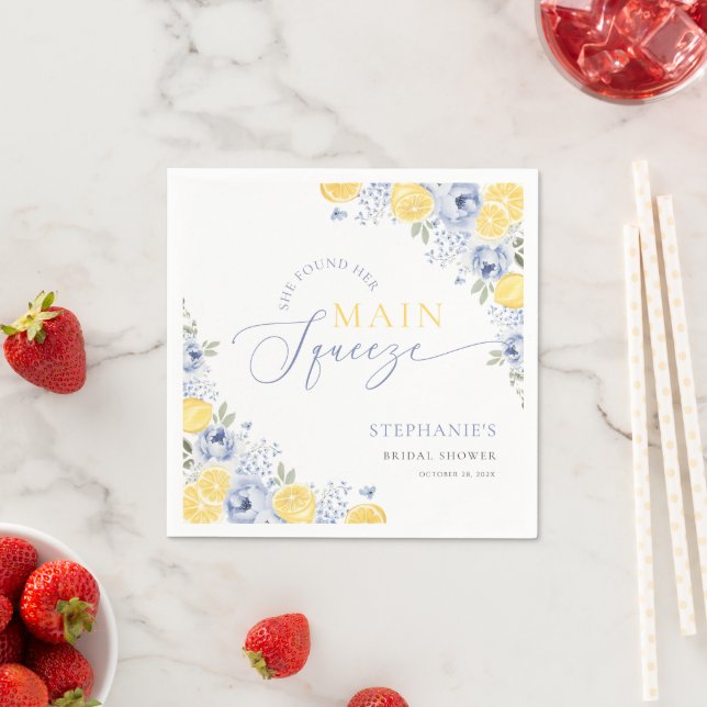 Serviette En Papier She Found Her Main Squeeze Lemon Bridal Shower (En situation)
