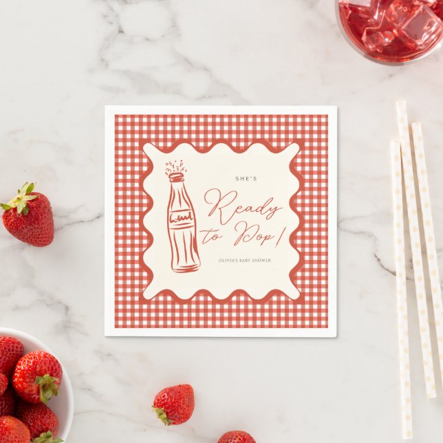 Serviette En Papier She’s ready to pop baby shower (En situation)