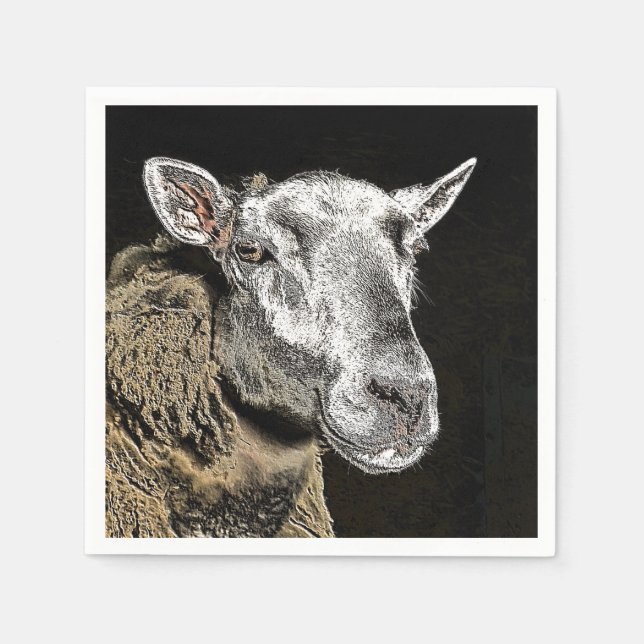 SERVIETTE EN PAPIER SHEEP (Devant)