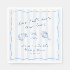 Serviette En Papier Shell-ebrate Their Love Seafood Wedding Shower