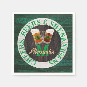 Serviette En Papier  Shenanigans de bières Rustic Wood Cheers 
