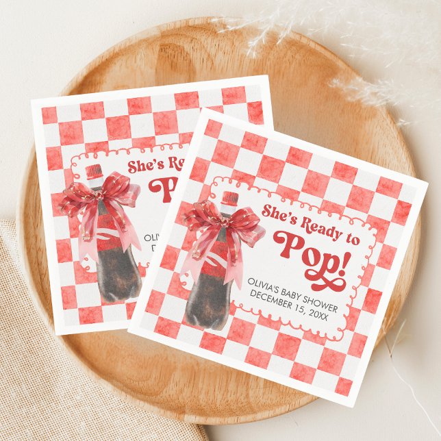 Serviette En Papier She's Ready to Pop Baby Shower (She's Ready to Pop Cola Baby Shower Napkin
)