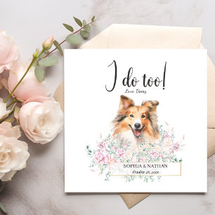 Serviette En Papier Shetland Sheepdog Chien Mariage Cocktail Napkins
