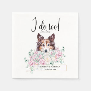 Serviette En Papier Shetland Sheepdog Chien Mariage Cocktail Napkins