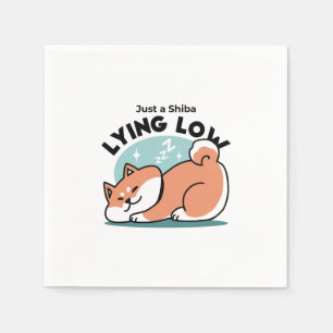 Serviette En Papier Shiba Inu Art : Juste un Shiba Lying Low