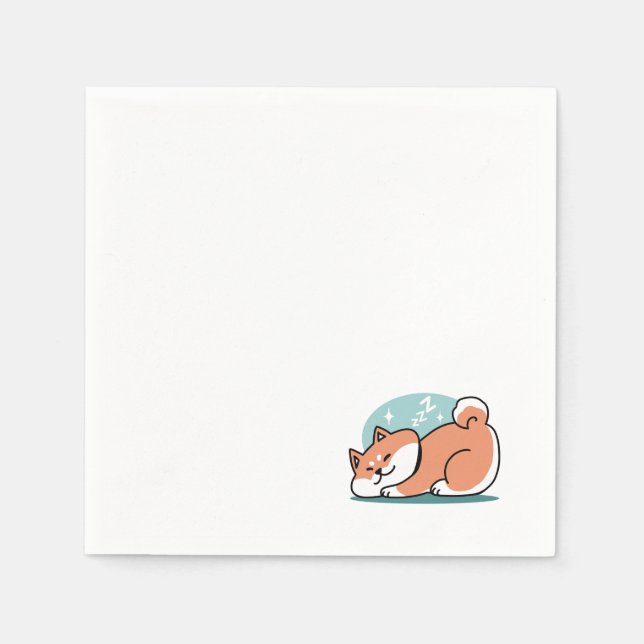 Serviette En Papier Shiba Inu Art : Juste un Shiba Lying Low (Devant)