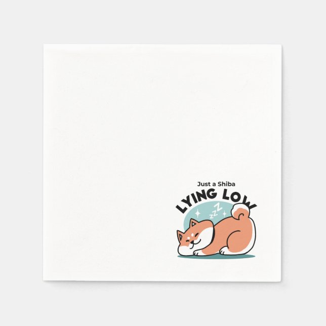 Serviette En Papier Shiba Inu Art : Juste un Shiba Lying Low (Devant)