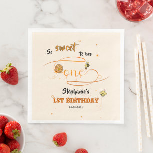 Serviette En Papier Si Douce Pour Être Une Jolie Abeille 1er Anniversa