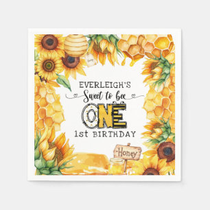 Serviette En Papier Si doux d'être une abeille pour un 1er anniversair