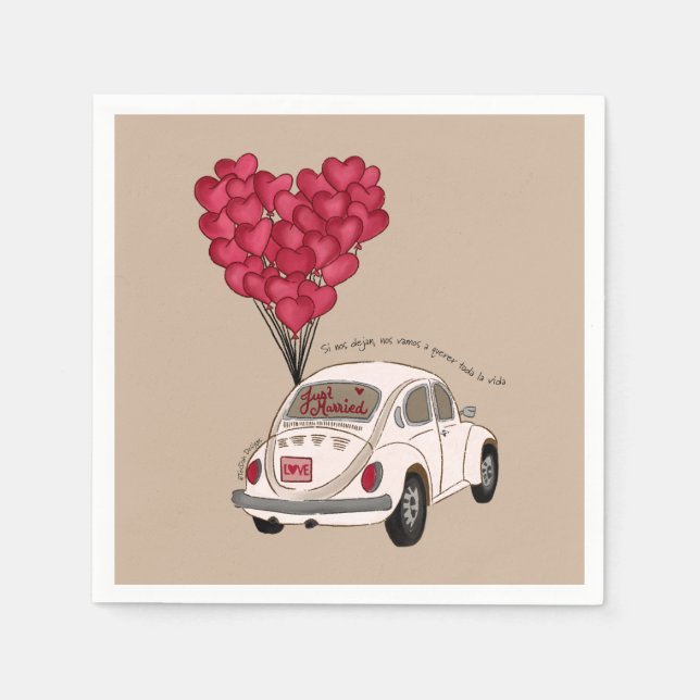 Serviette En Papier Si Nos Dejan | Just Married (Devant)