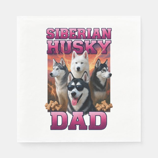Serviette En Papier Sibérien Husky (Devant)