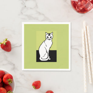 Serviette En Papier Siège Chat Julie de Graag Art Nouveau