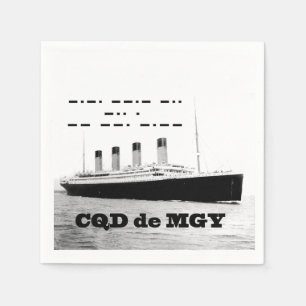 Serviette En Papier Signal de détresse sans fil Titanic CQD de MGY