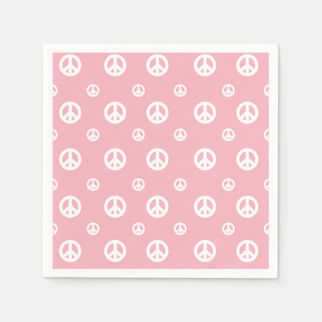 Serviette En Papier Signal de paix rose Retro (Devant)